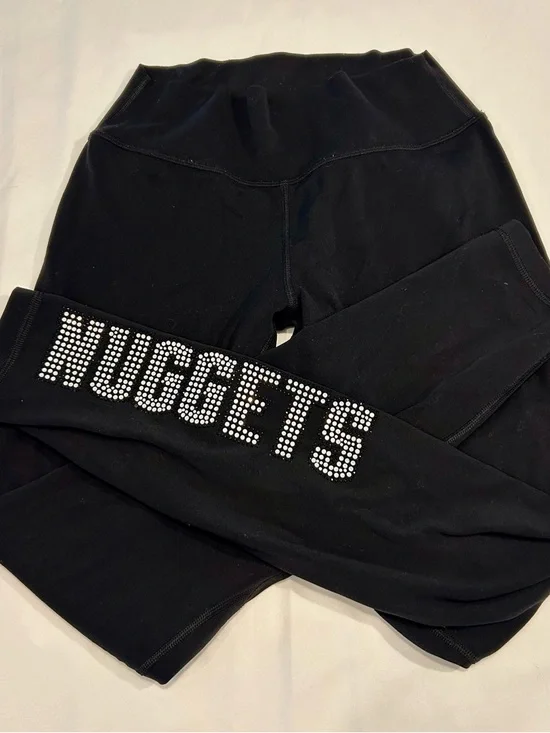 Women’s Black Leggings with Rhinestone Side Detail (Nuggets) - Picture 6 of 6
